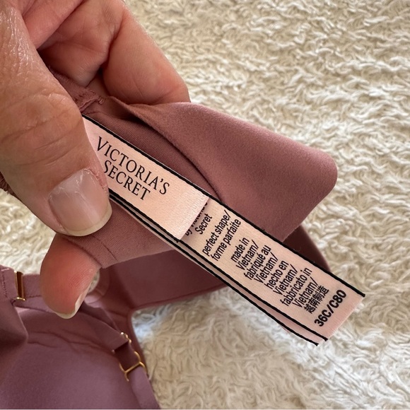 Victoria's Secret Incredible Perfect Shape Push-Up Bra Mauve Dusty Rose Size 36C - Picture 9 of 9